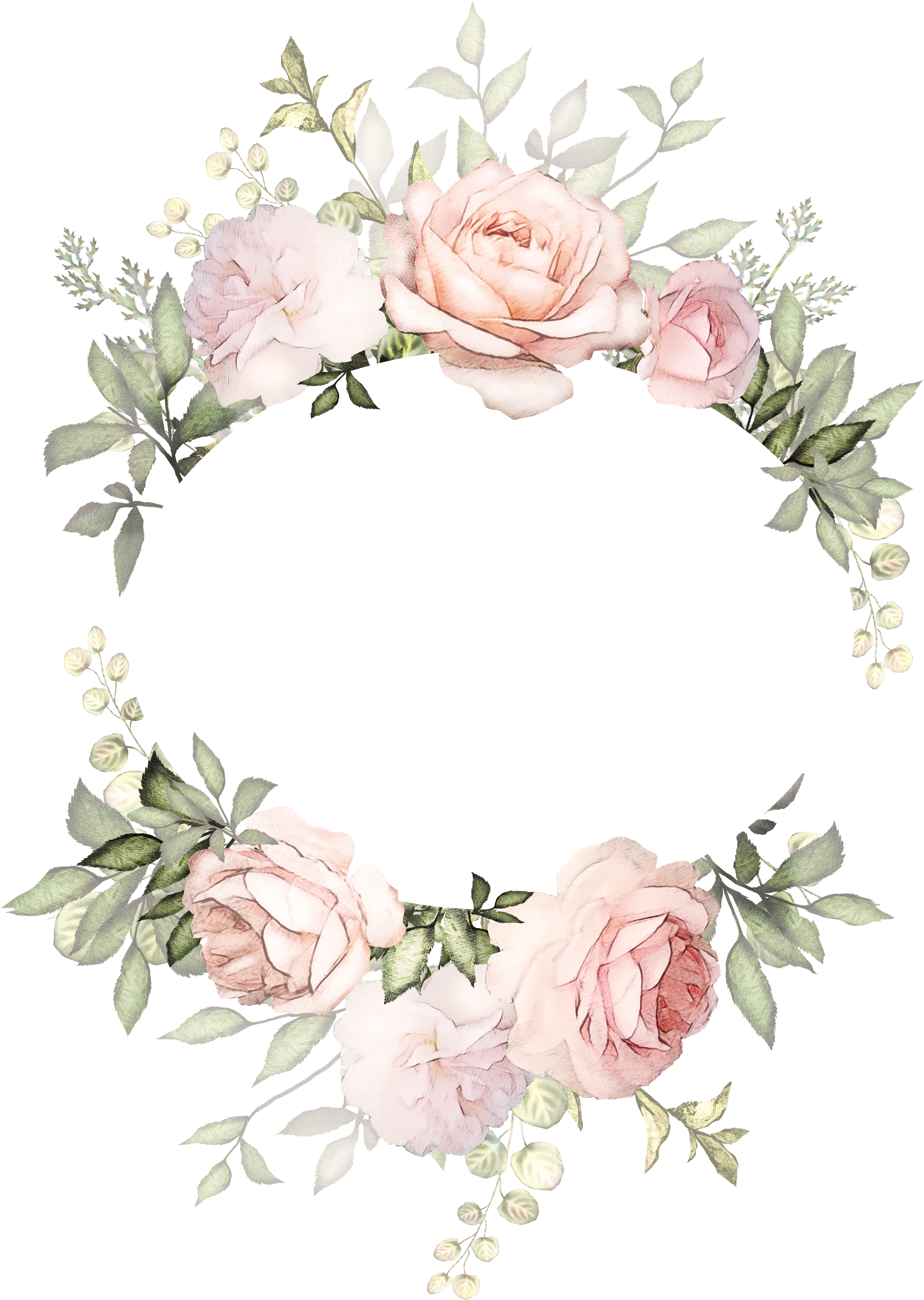 Frame Flowers Round PNG Free Photo PNG Image