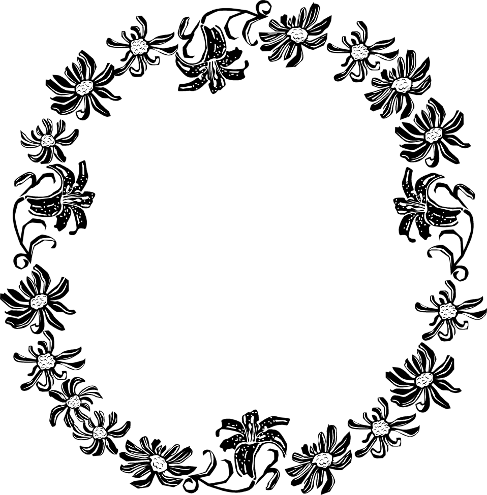 Floral Circle Border Frame PNG Free Photo PNG Image