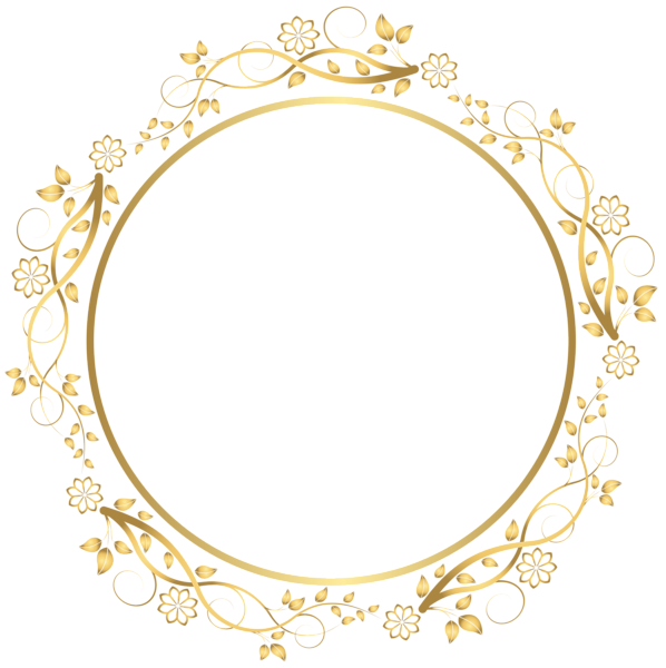 Floral Golden Circle Border HQ Image Free PNG Image