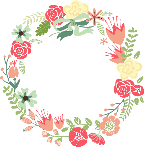 Pink Floral Circle Border Frame PNG Image