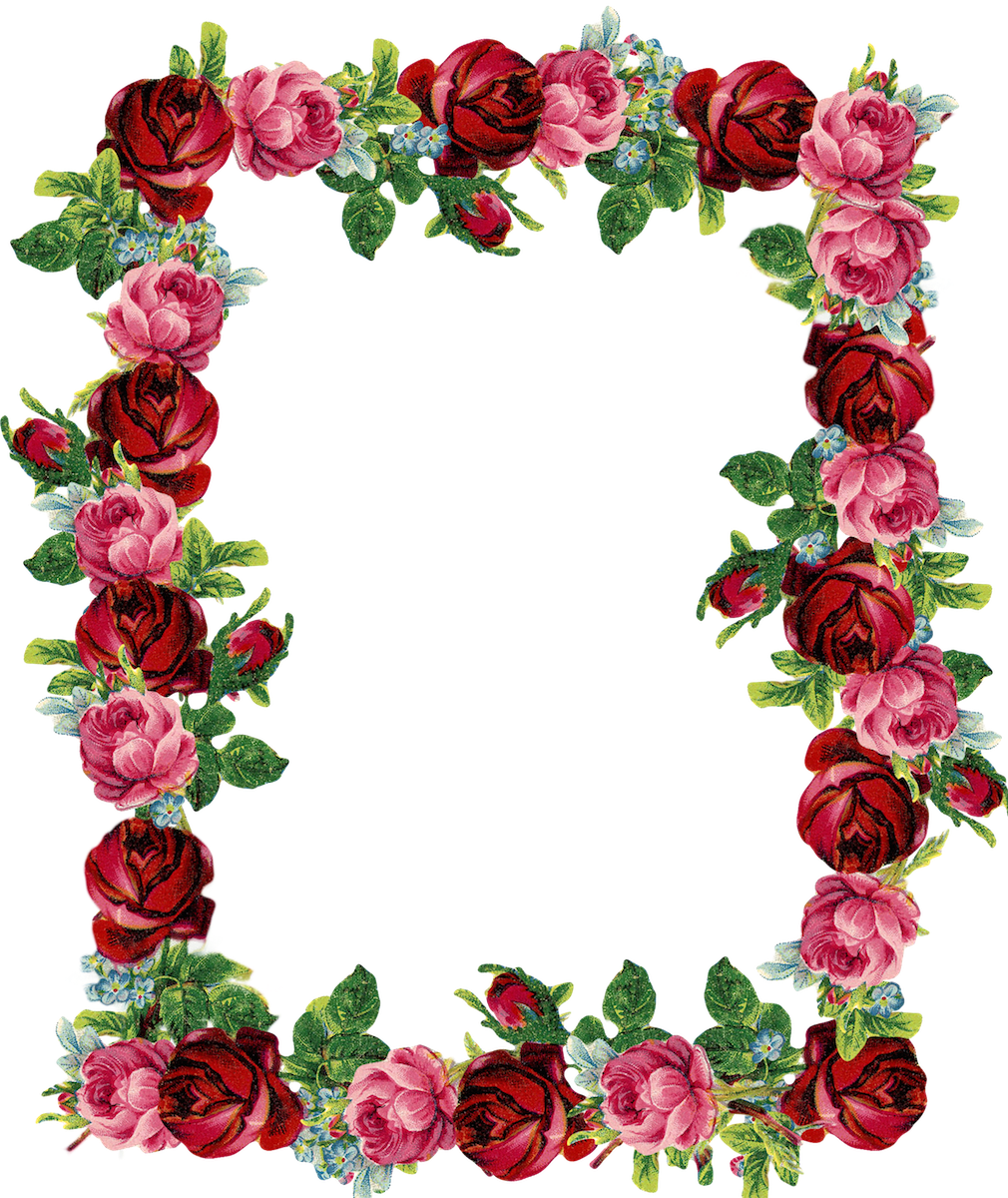 Floral Rose Border Free Clipart HQ PNG Image