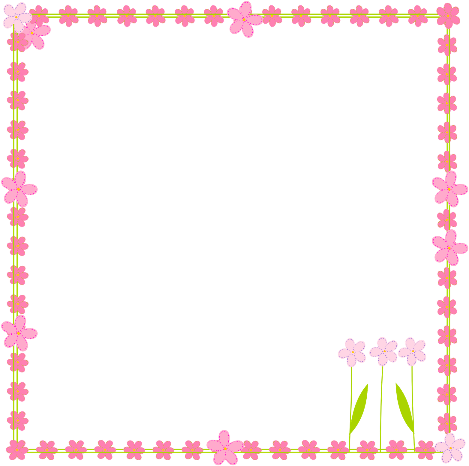 Border Frame Vector Square Flower PNG Image