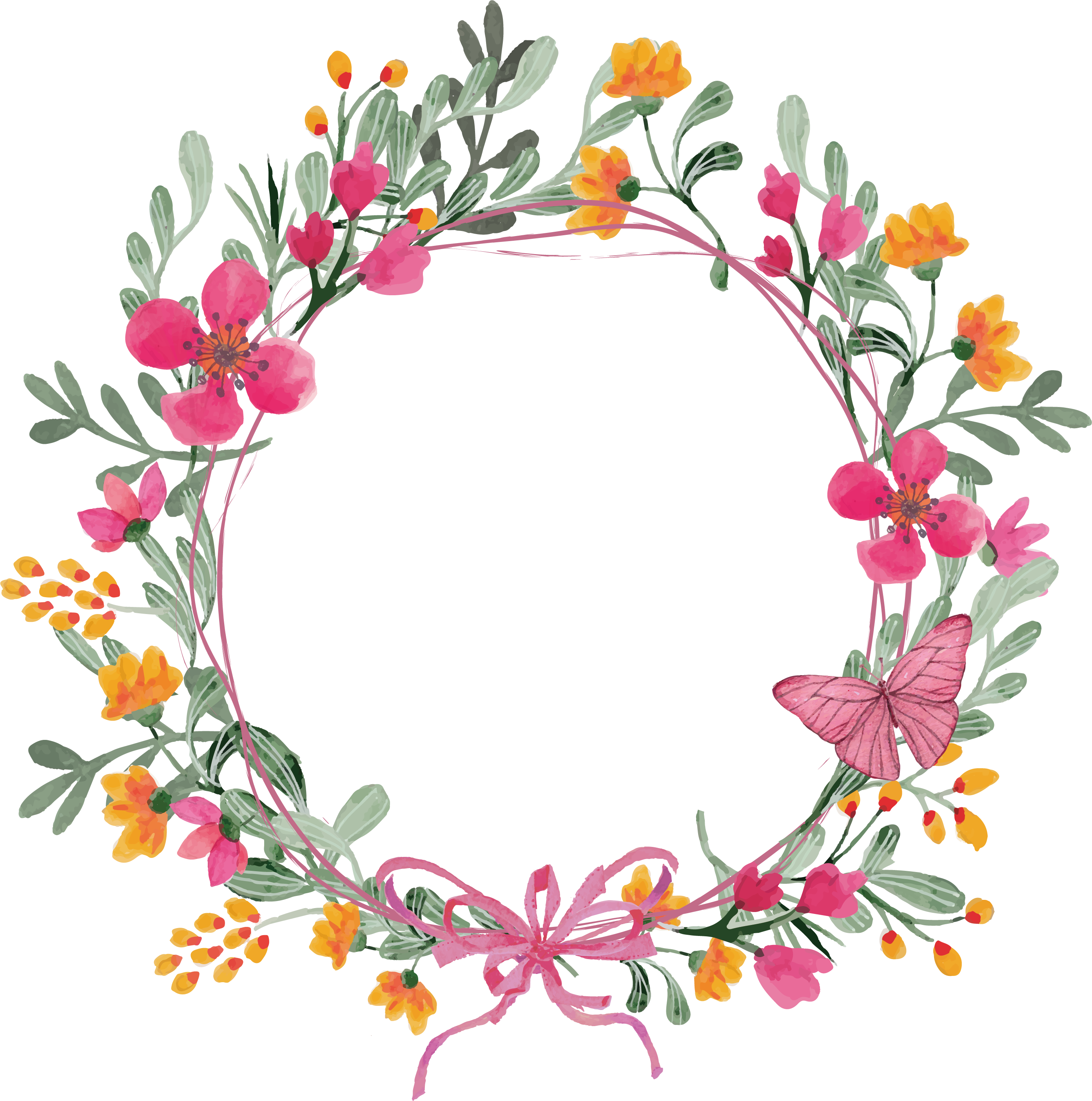 Frame Vector Circle Garland Download HQ PNG Image