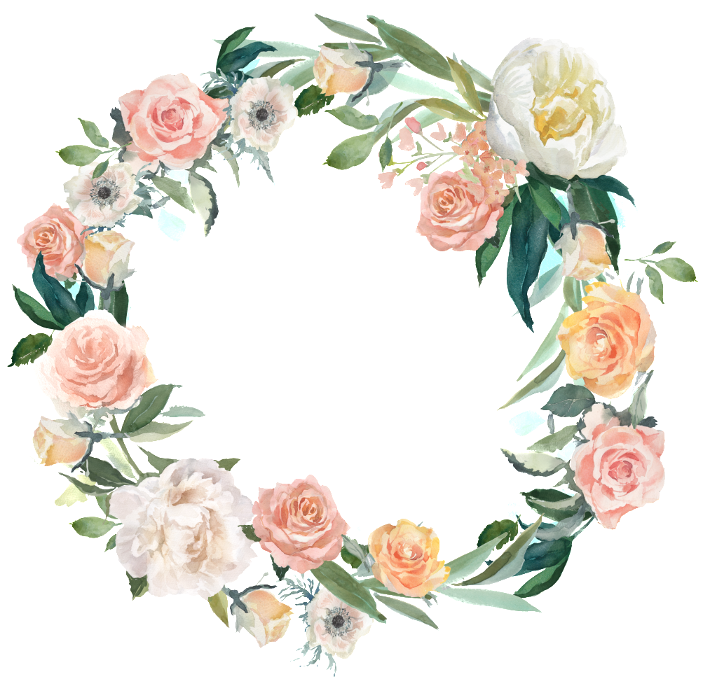 Floral Round Garland Free Clipart HD PNG Image