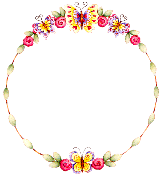 Floral Round Frame Transparent Background PNG Image