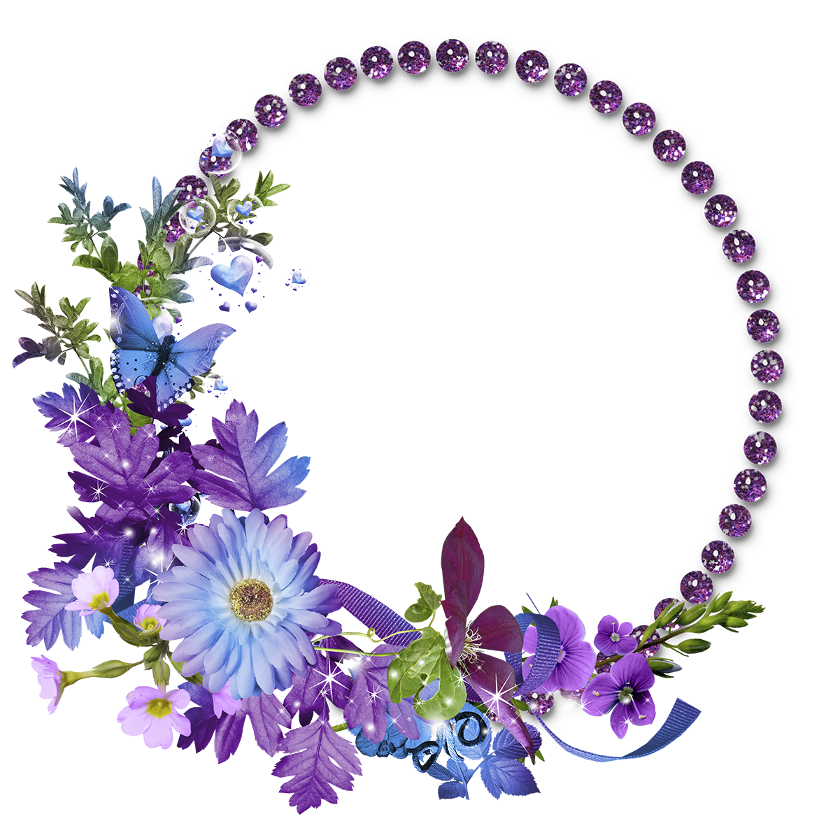 Floral Round Frame Transparent Image PNG Image