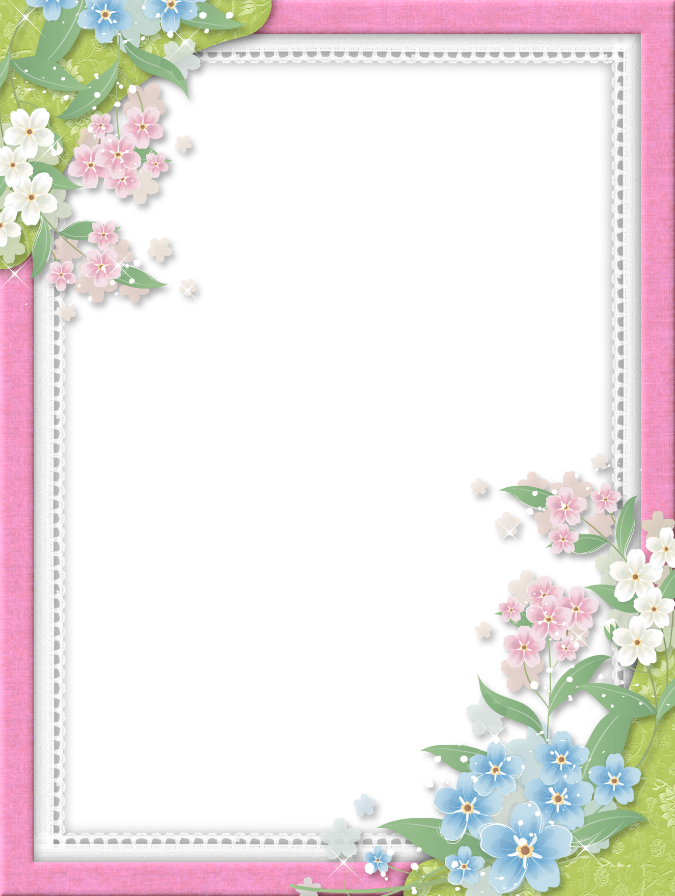 Pink Flower Frame Image PNG Image