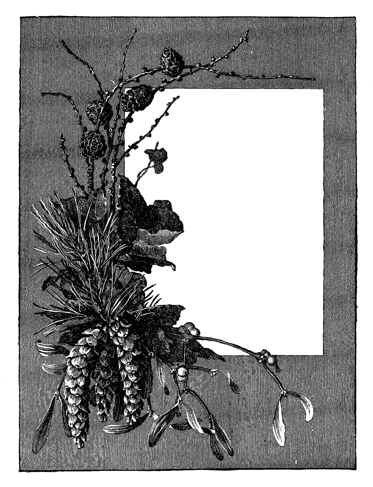Gray Flower Frame File PNG Image