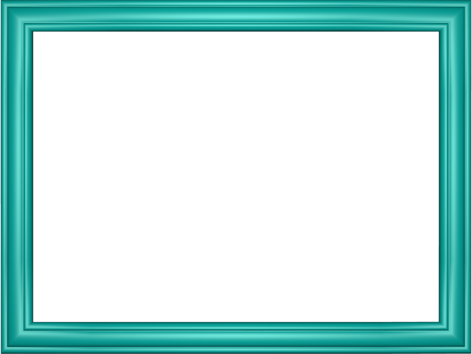 Teal Border Frame Transparent Image PNG Image