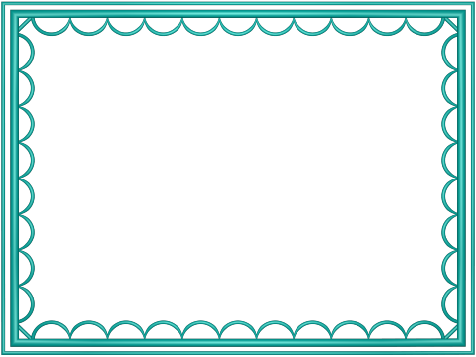 Teal Border Frame Photos PNG Image