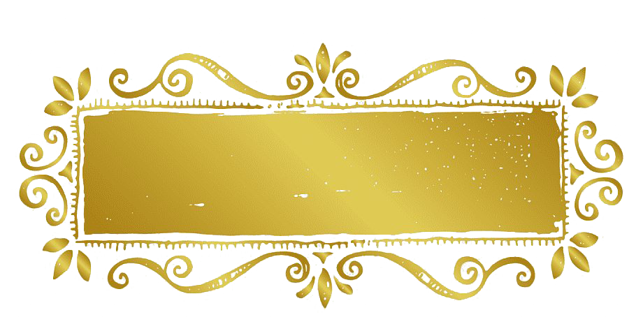 Decorative Picture Frame Retro Gold PNG Image
