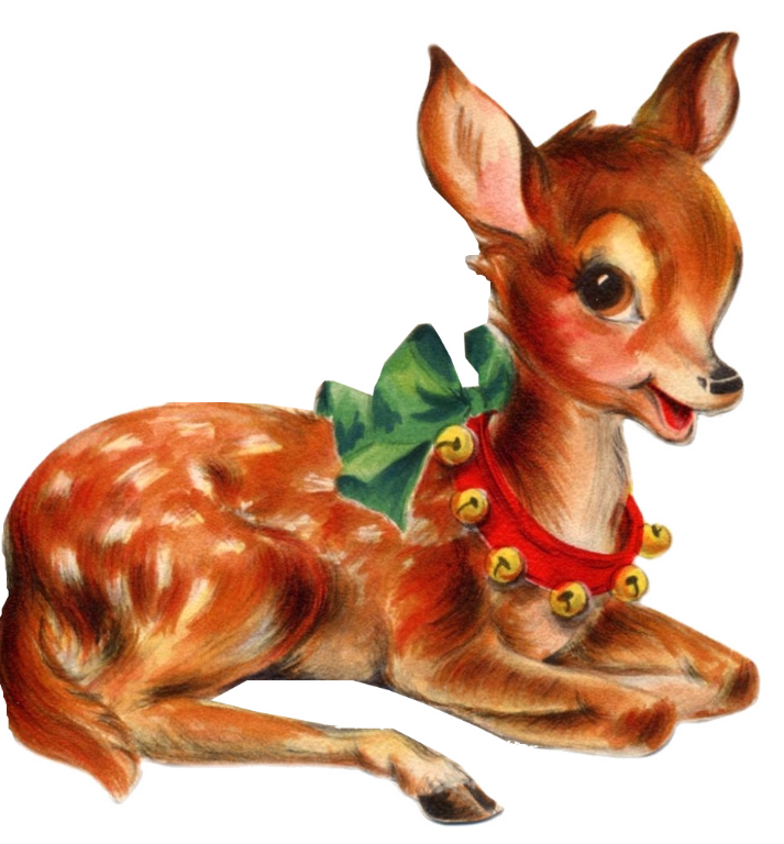 Vintage Christmas Deer PNG Image