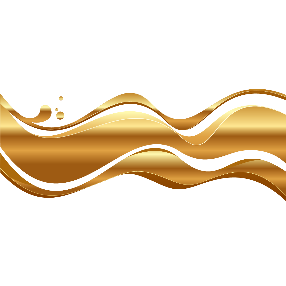 Gold Solid Pattern Wave Geometry Ribbon Waves PNG Image