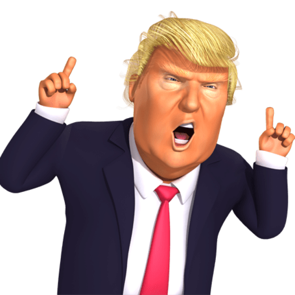 Microphone United Trump States Donald Finger Cartoon PNG Image