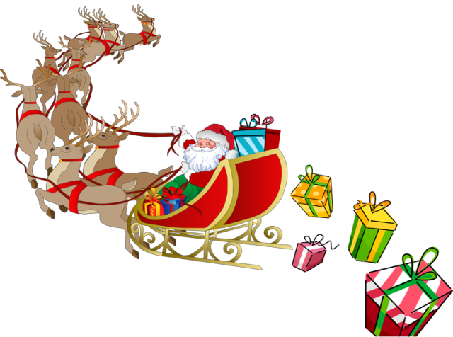 Santa Sleigh Free HD Image PNG Image