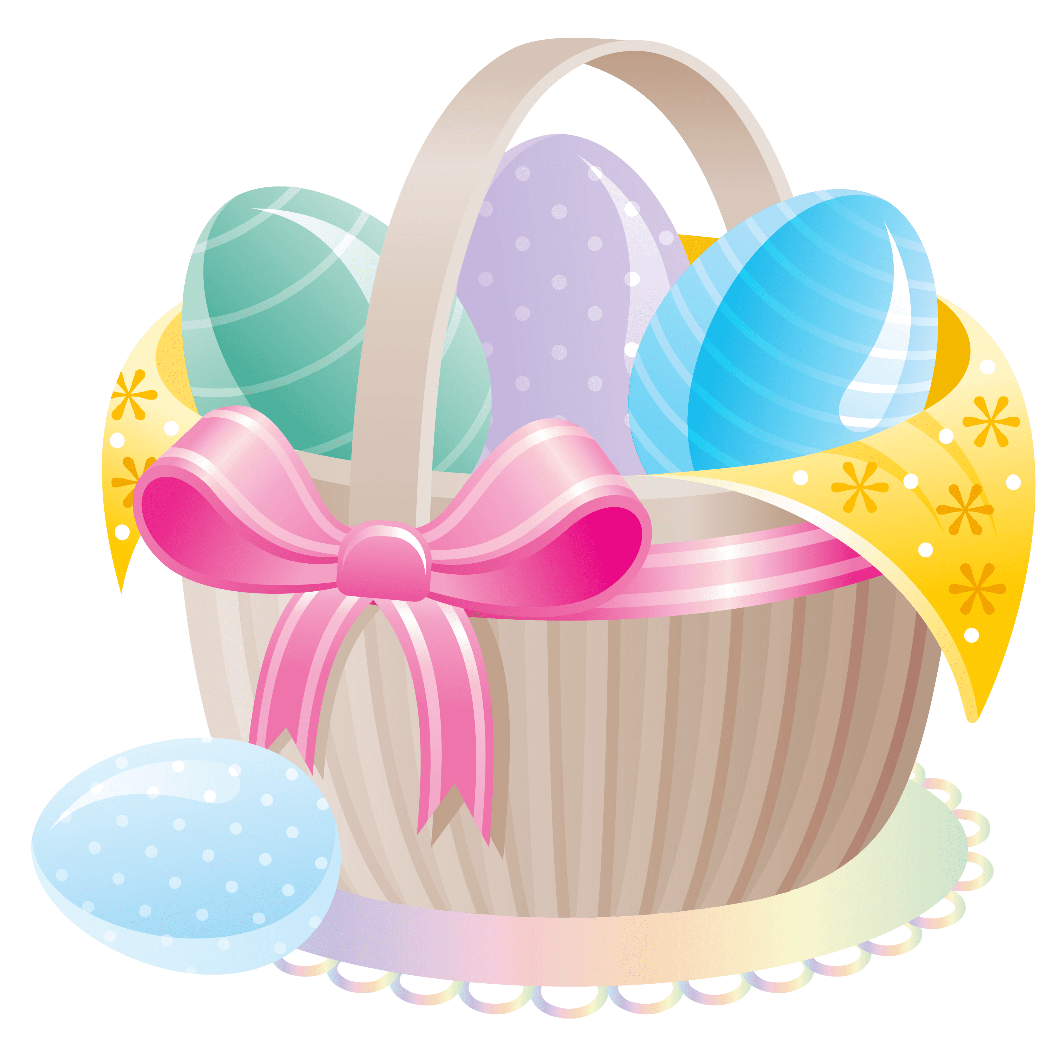 Basket Egg Easter Free Transparent Image HQ PNG Image