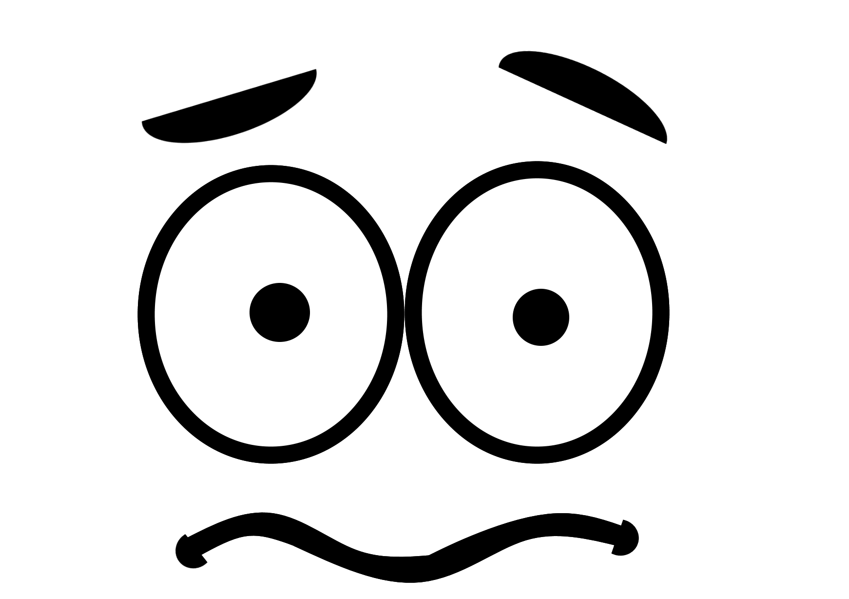 Cute Emoji Art Outline Face PNG Image