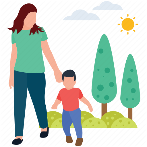 Walking Vector Family Free Clipart HD PNG Image