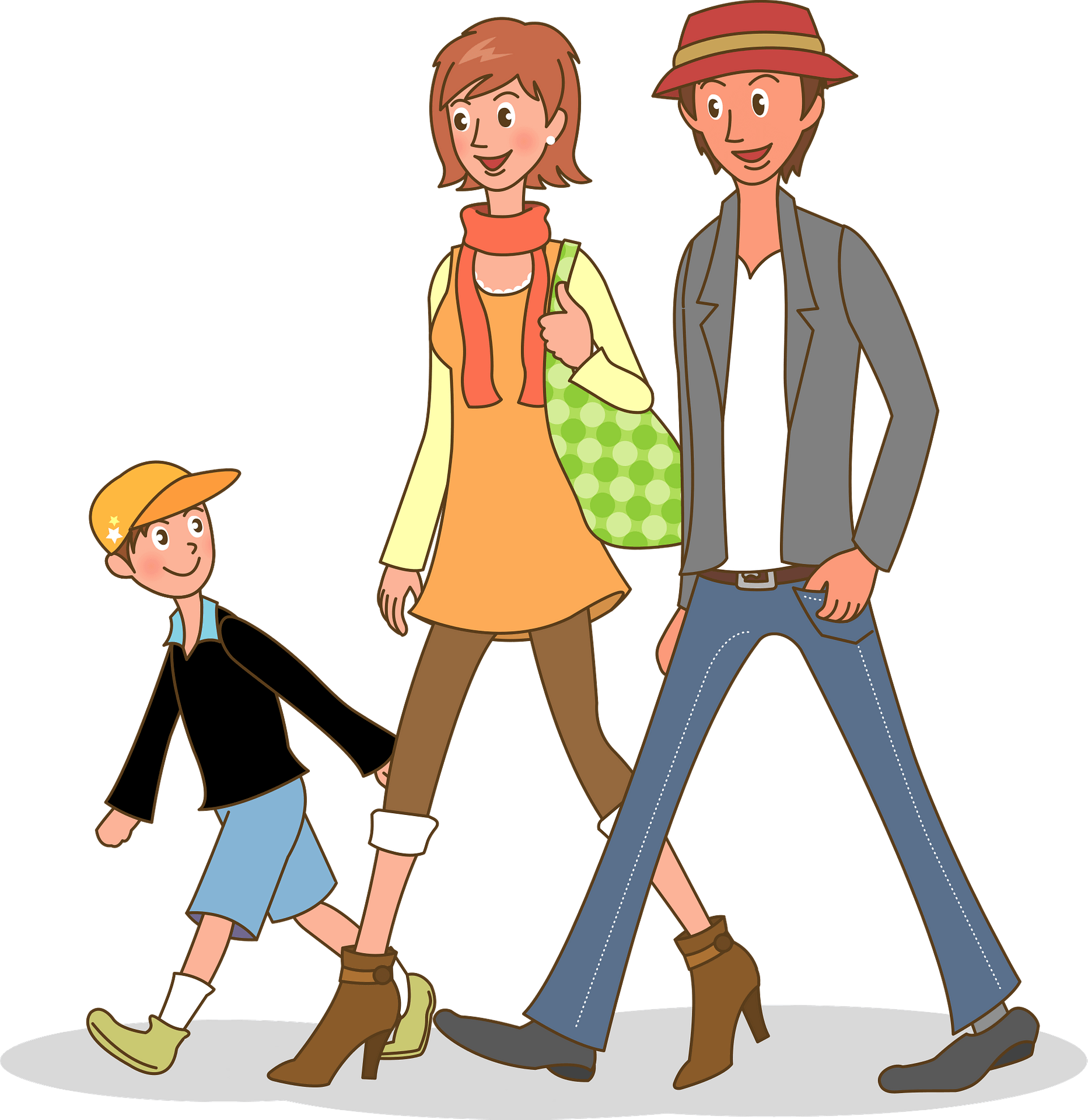 Walking Vector Pic Family PNG File HD PNG Image