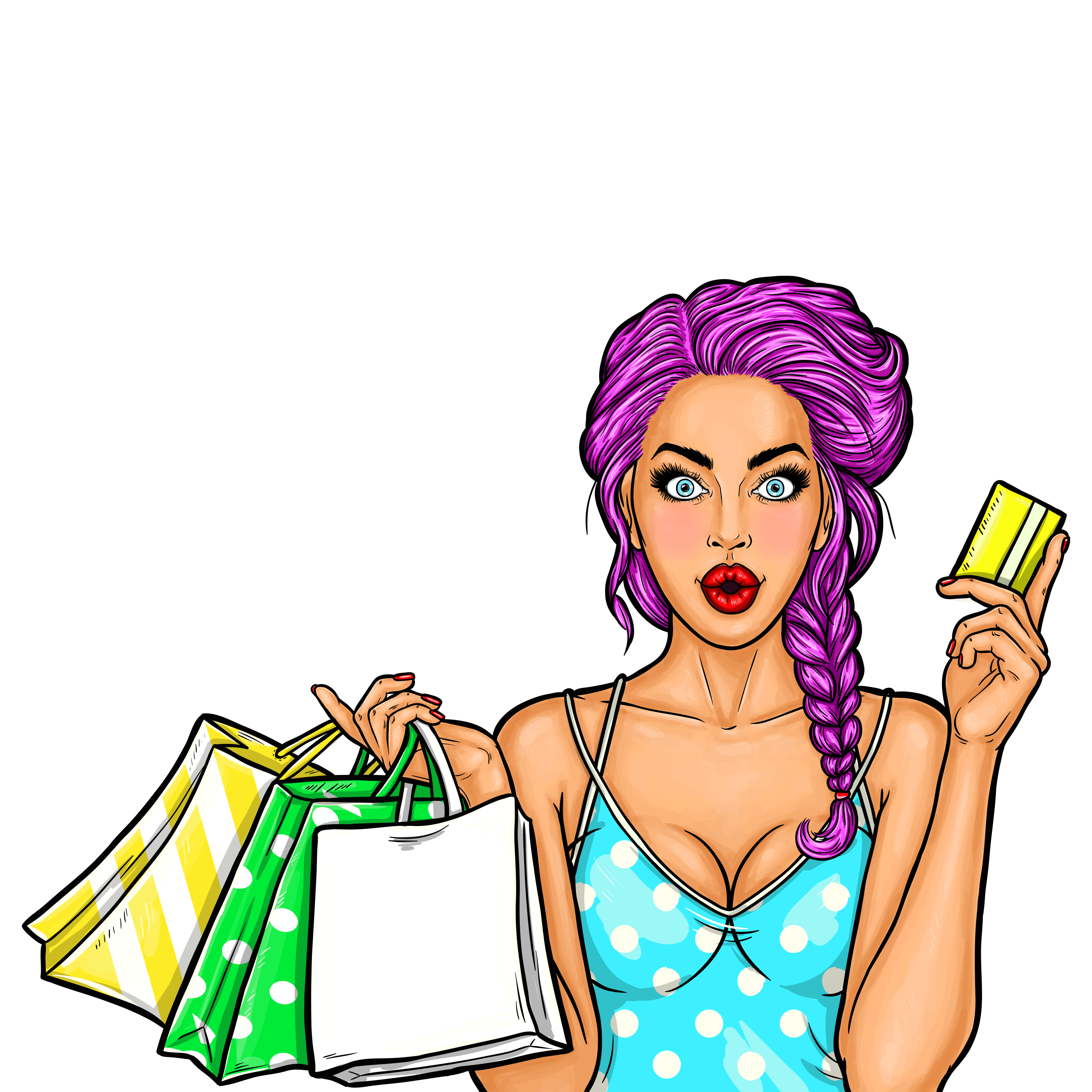 Girl Vector Shopping Download HD PNG Image