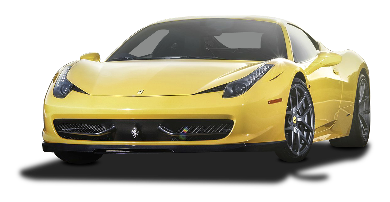Front Ferrari Yellow View Free Photo PNG Image