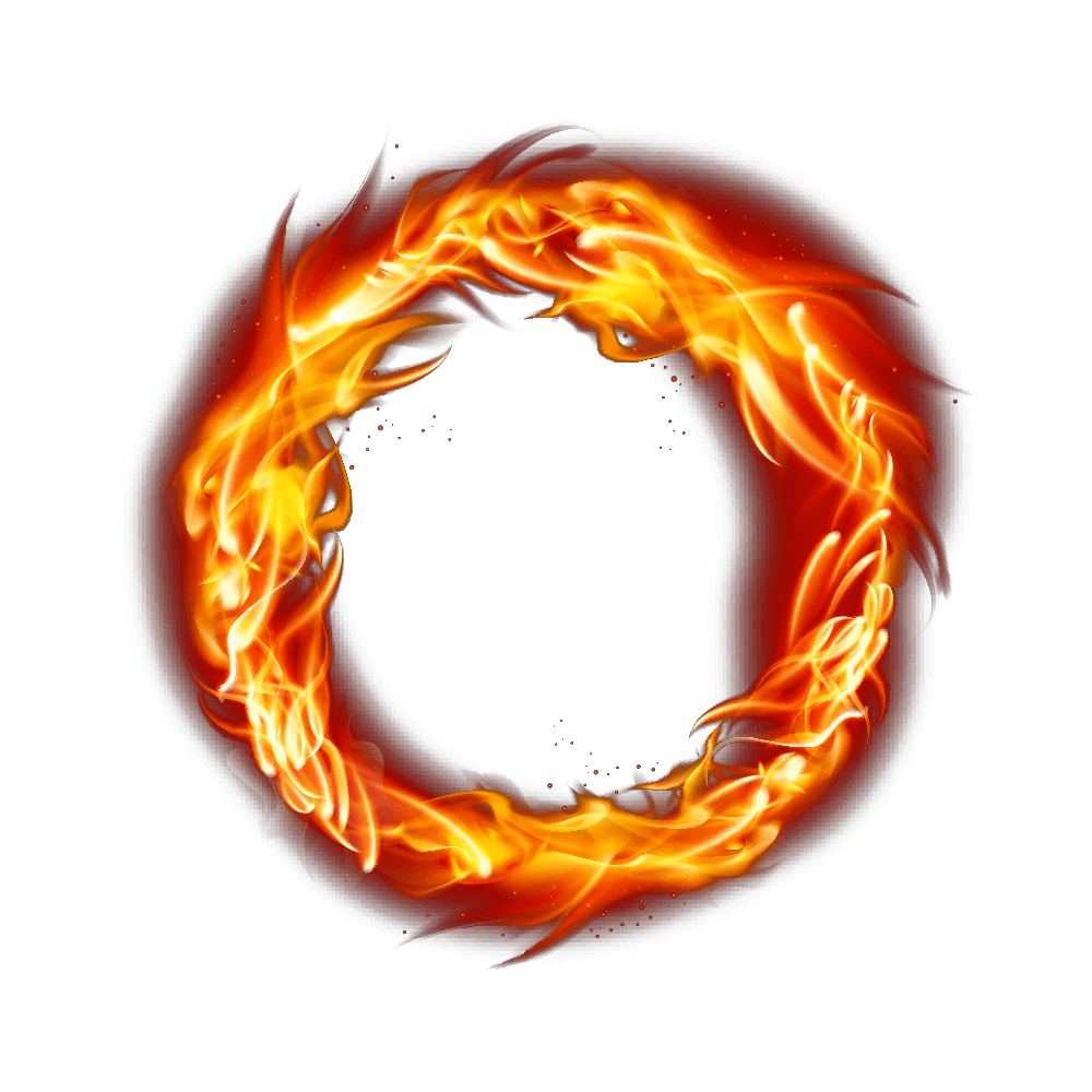 Fire Circle Flame Smoke Burning PNG Image