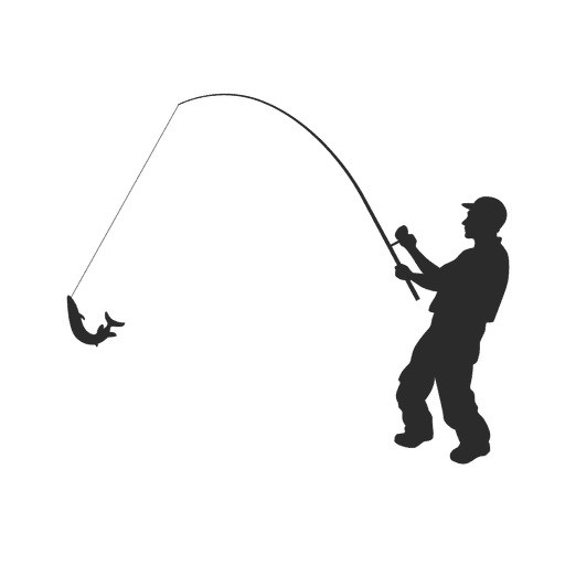 Black Pole Vector Rod Fishing PNG Image