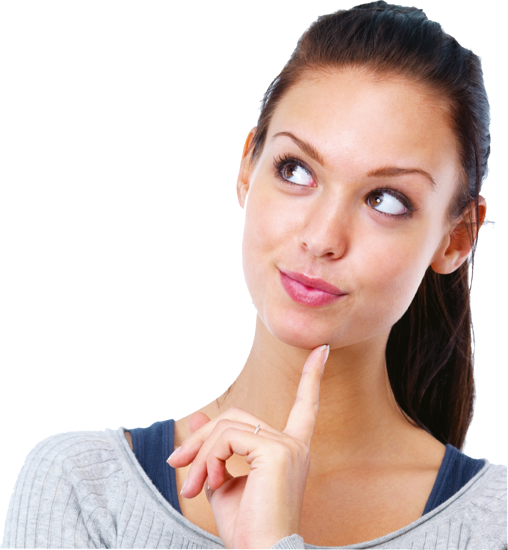 Thinking Woman Young Fit PNG File HD PNG Image