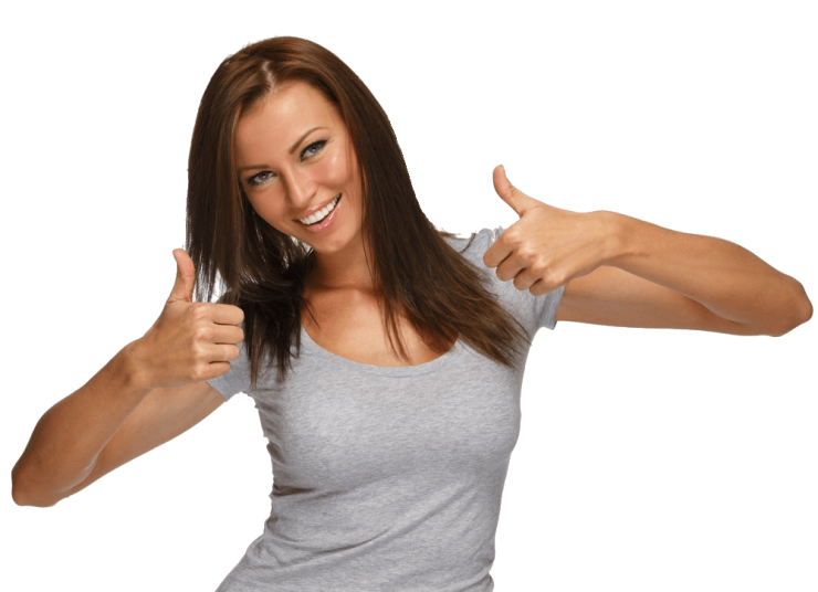 Up Woman Young Fit Thumbs PNG Image