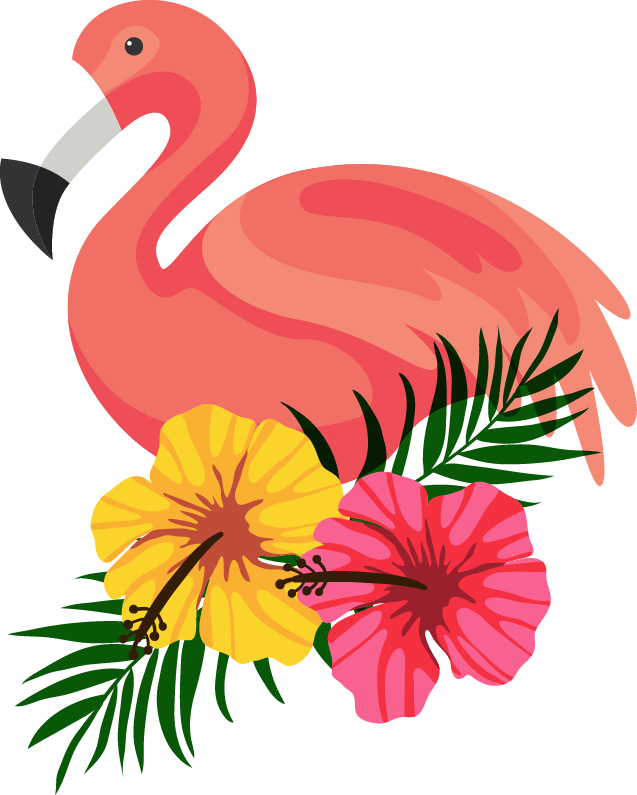 Beautiful Flamingo Frame Flower Beautifully Decorated PNG Image