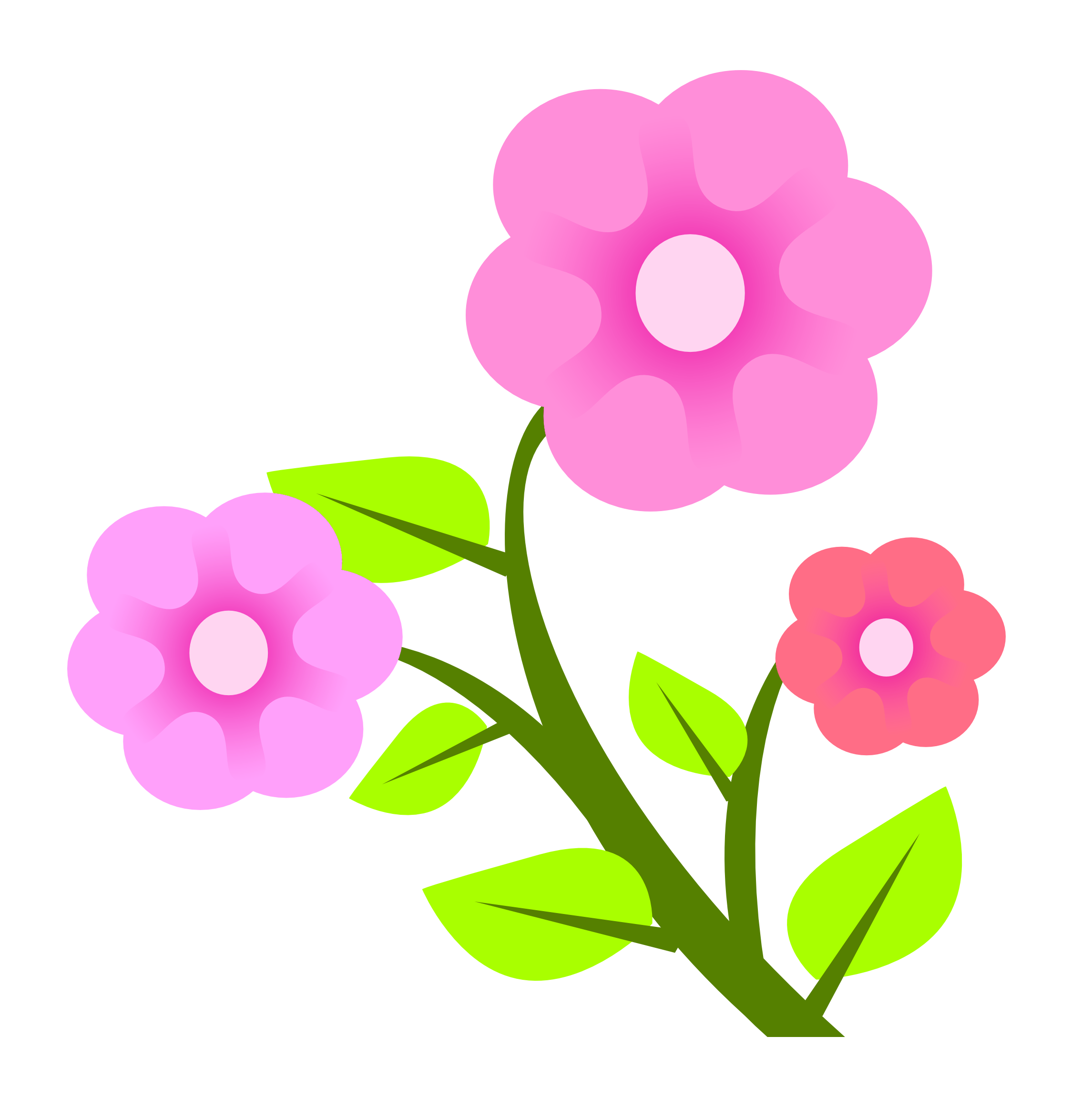 Vector Pink Flowers PNG File HD PNG Image