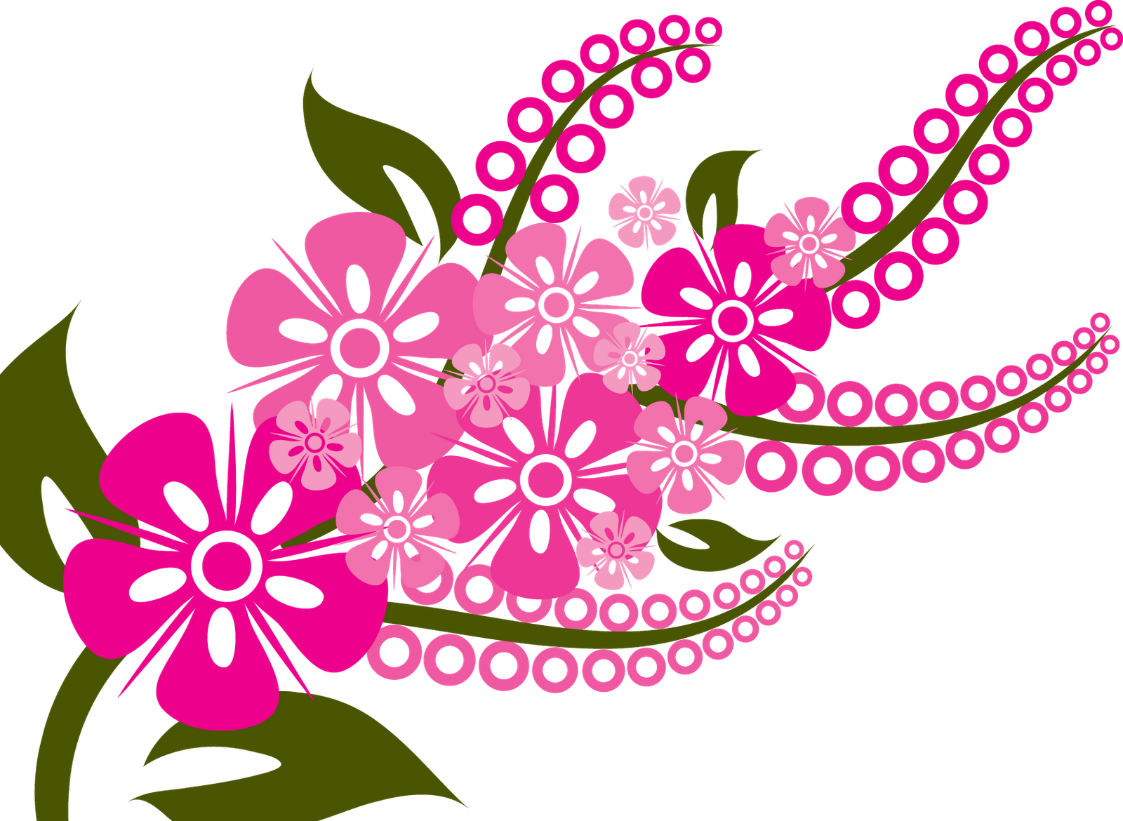 Pink Flowers Vector Free Transparent Image HQ PNG Image