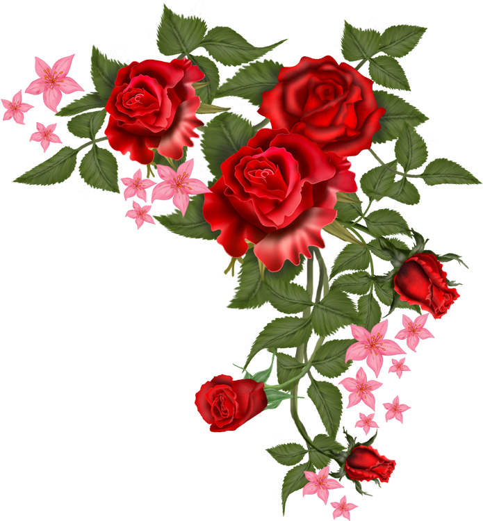 Vector Flowers Red Free Clipart HQ PNG Image