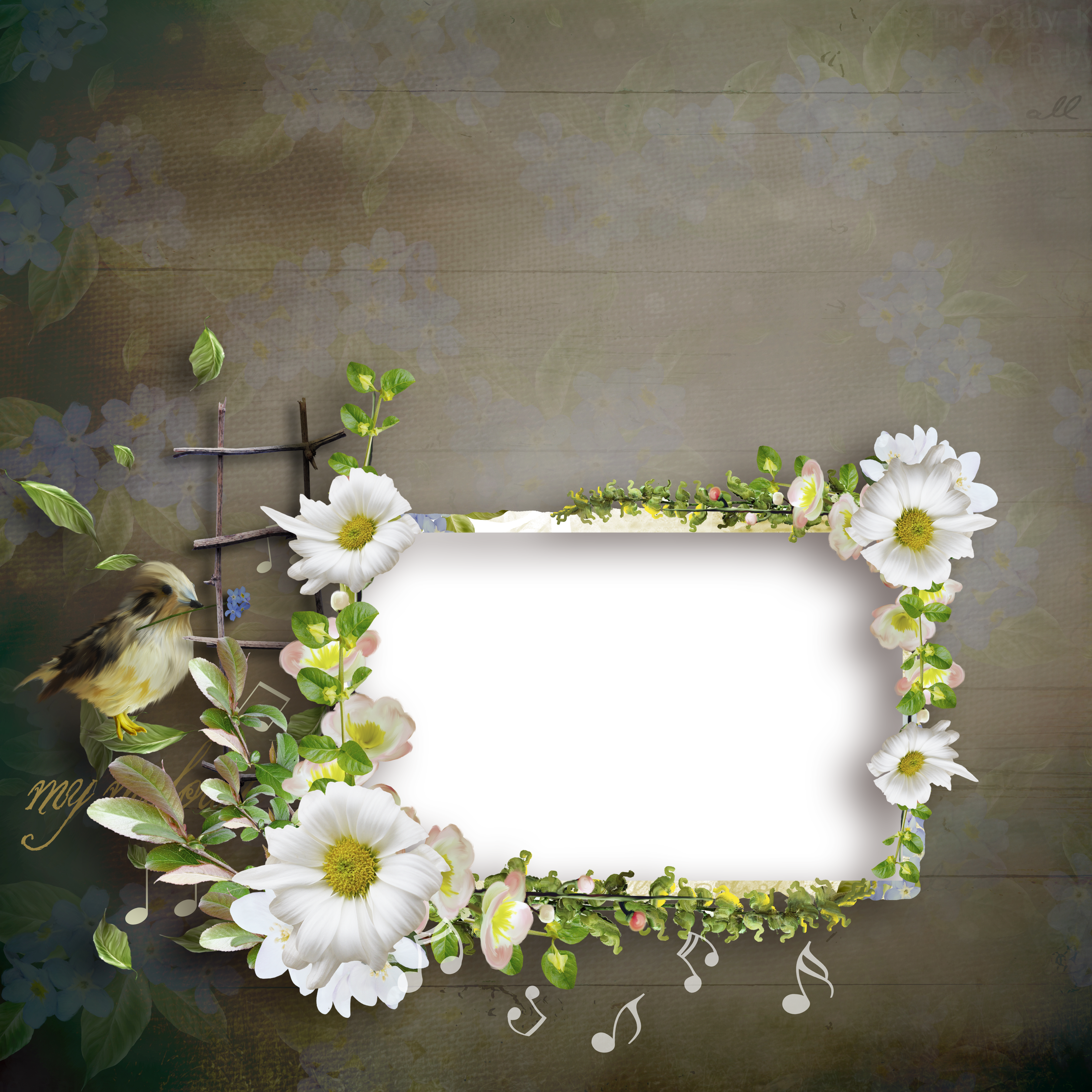 Floral Frame Flower Design Creative PNG File HD PNG Image