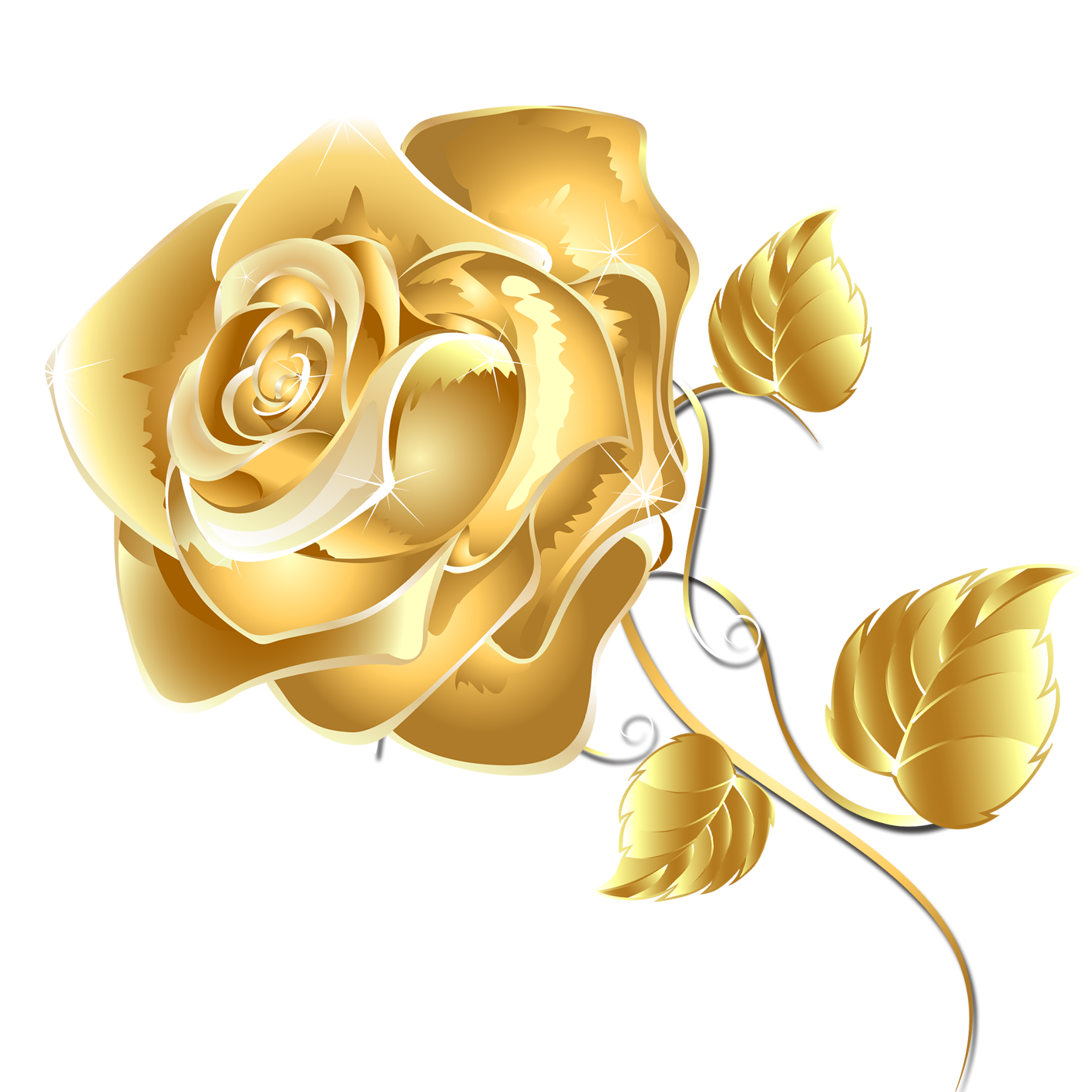 Flower Gold Package Rose Application Fashion Games PNG Image