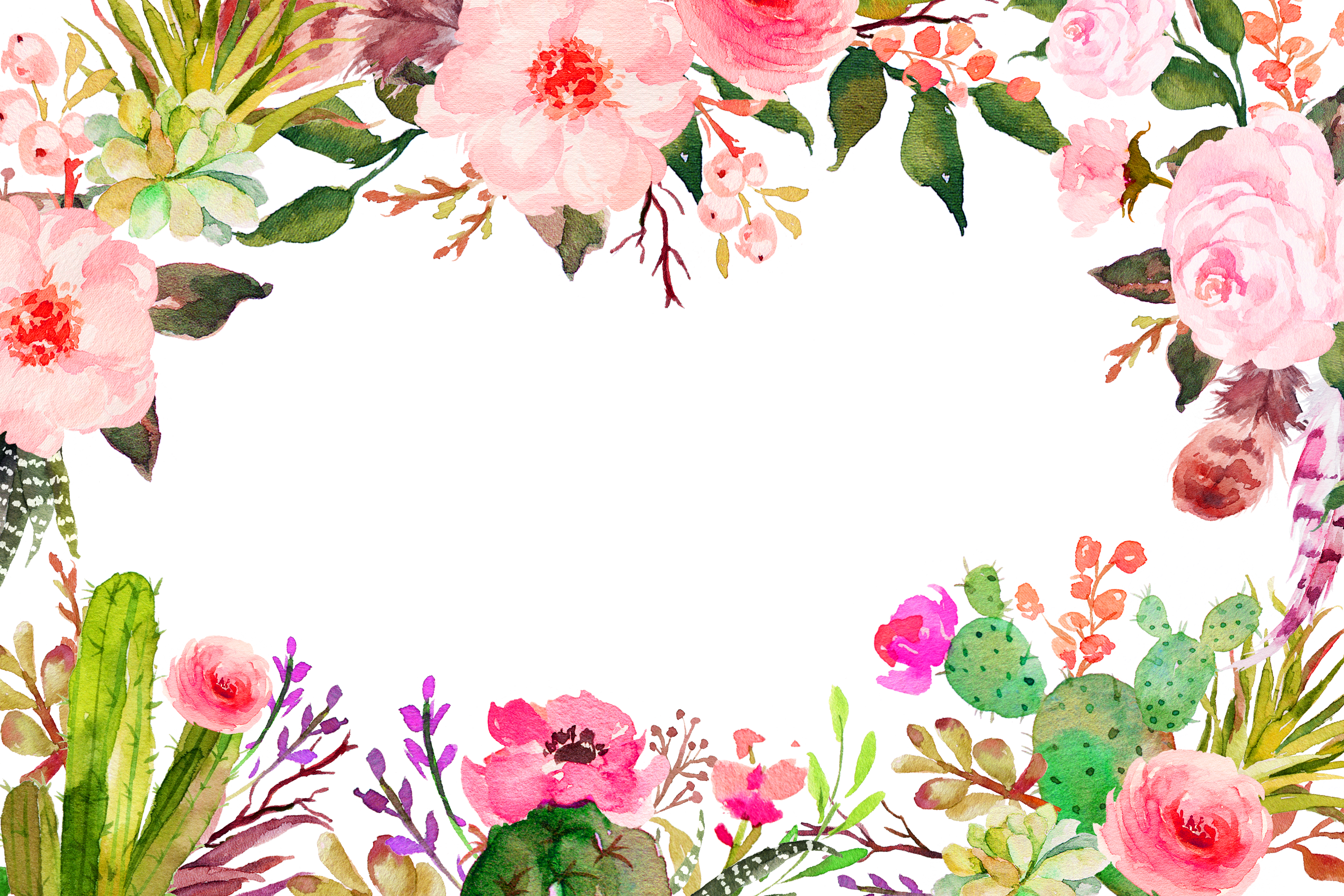Watercolor Pink Plant Flower Painting Free PNG HQ PNG Image