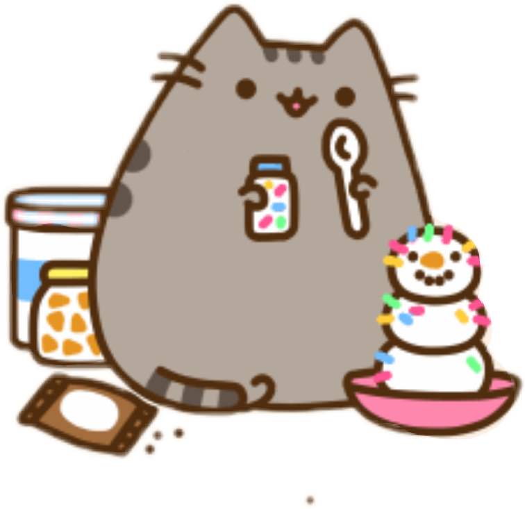 Food Pusheen Sock Cat Mug In Line PNG Image