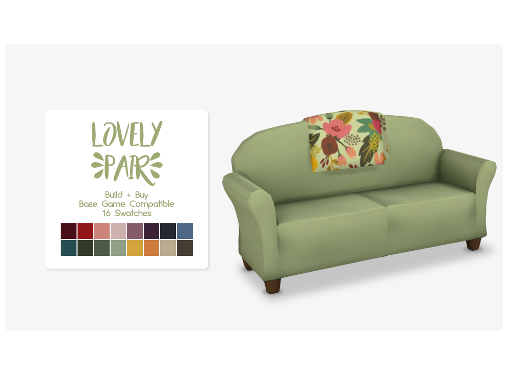 Sims Loveseat Green Furniture Free PNG HQ PNG Image