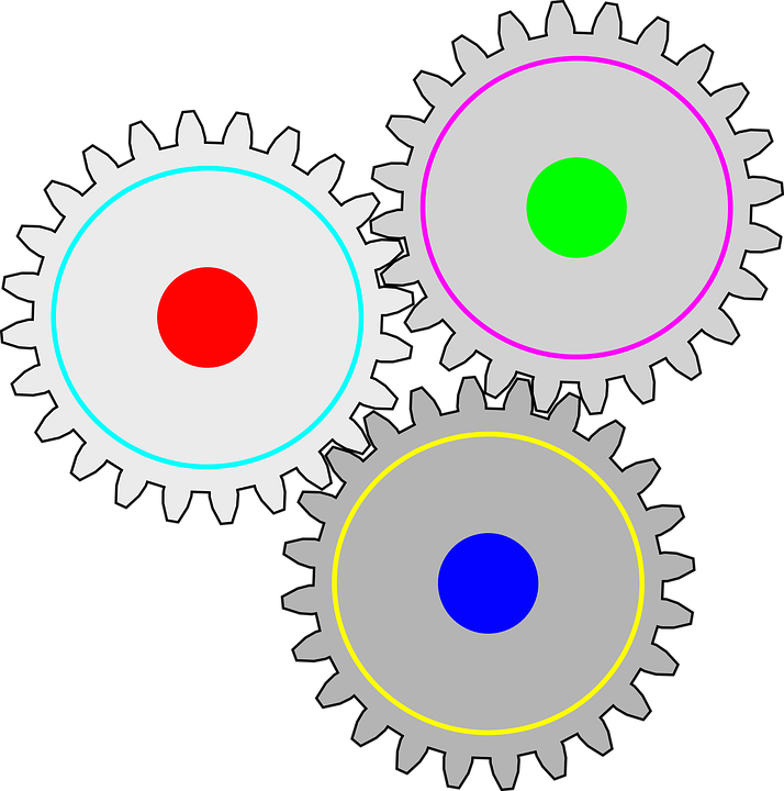 Silver Colorful Gears Download HQ PNG Image