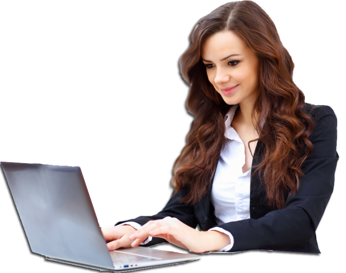 Using Girl Laptop Office Free HQ Image PNG Image