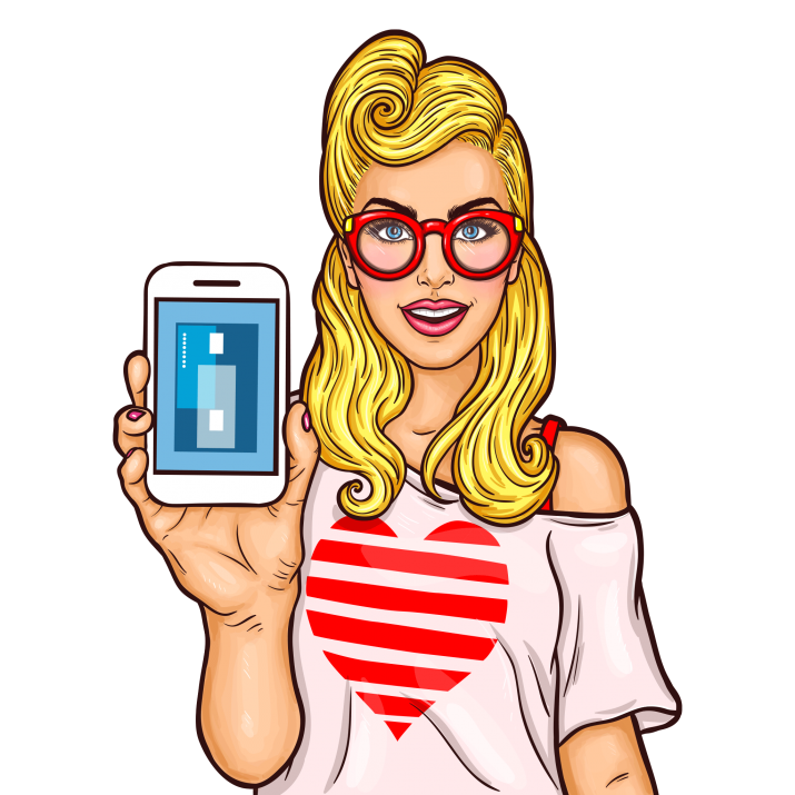 Art Mobile Pop Phone Using Girl PNG Image