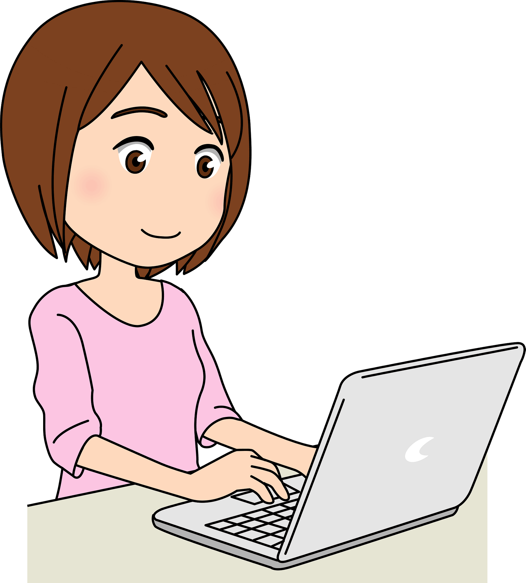 Professional Girl Laptop Using Download HQ PNG Image