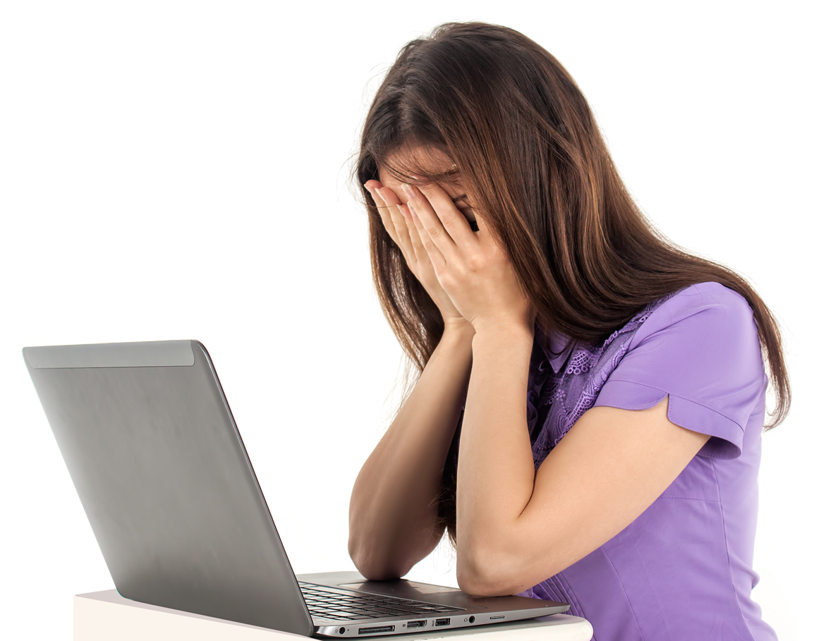 Using Girl Laptop Sad Free Download PNG HQ PNG Image