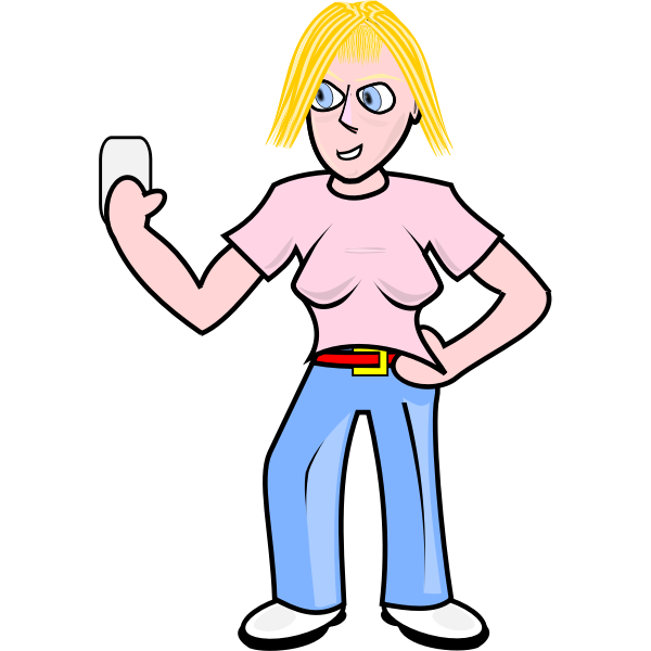 Mobile Using Teenage Girl Phone PNG Image