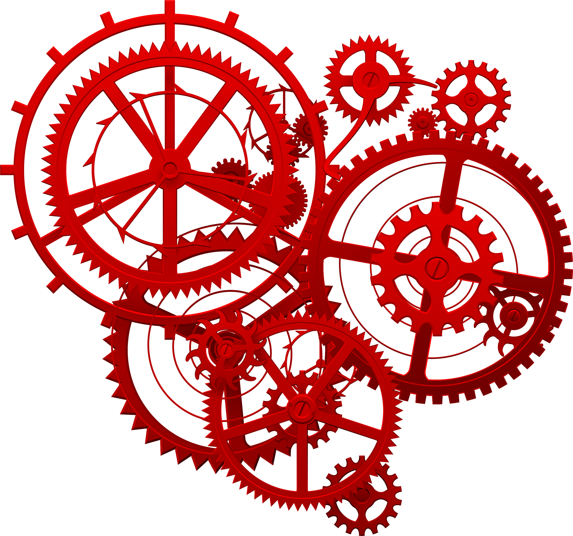 Red Tech Gear Gold Icon Free Download PNG HD PNG Image