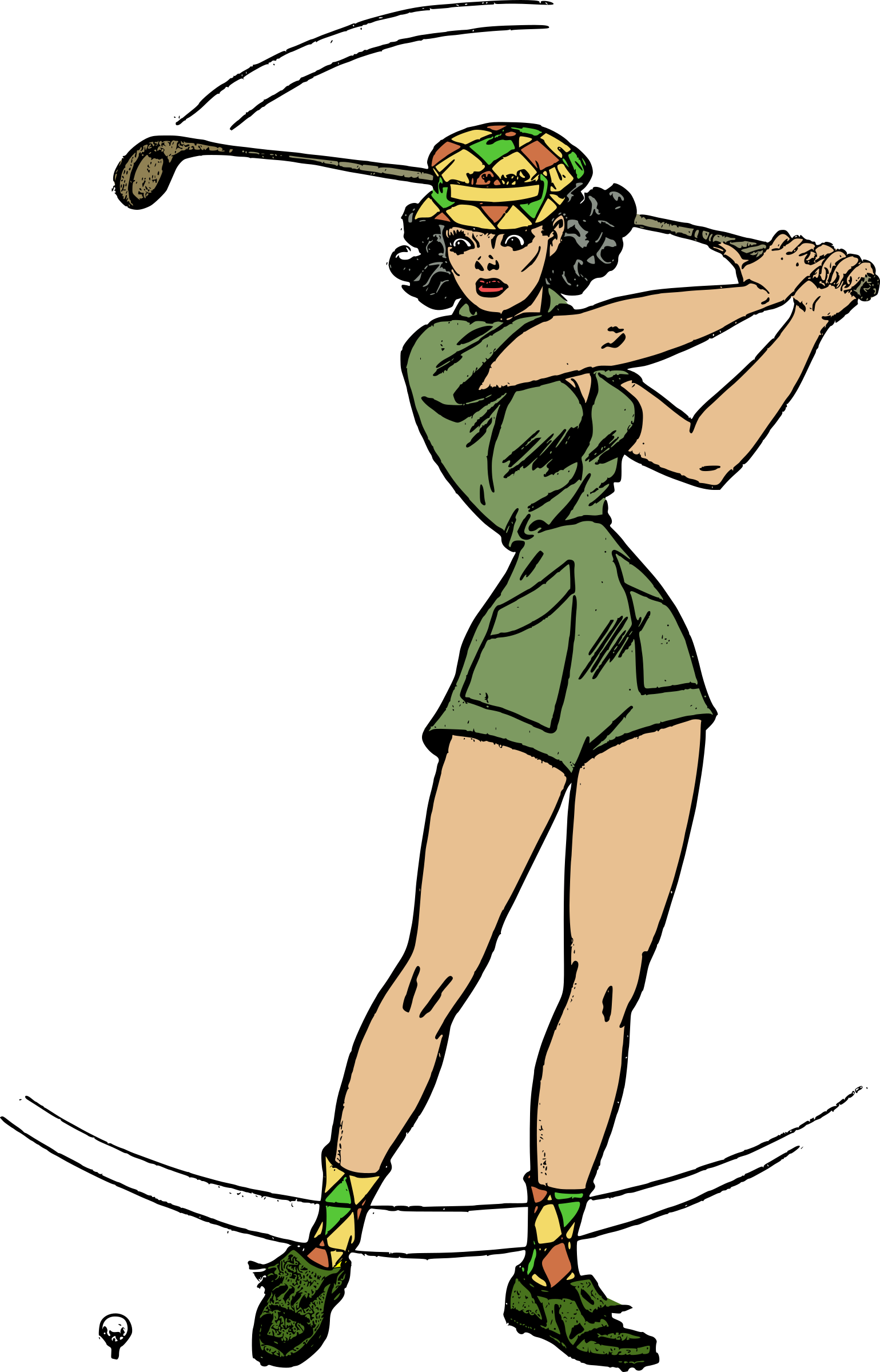 Female Golfer Transparent Background PNG Image