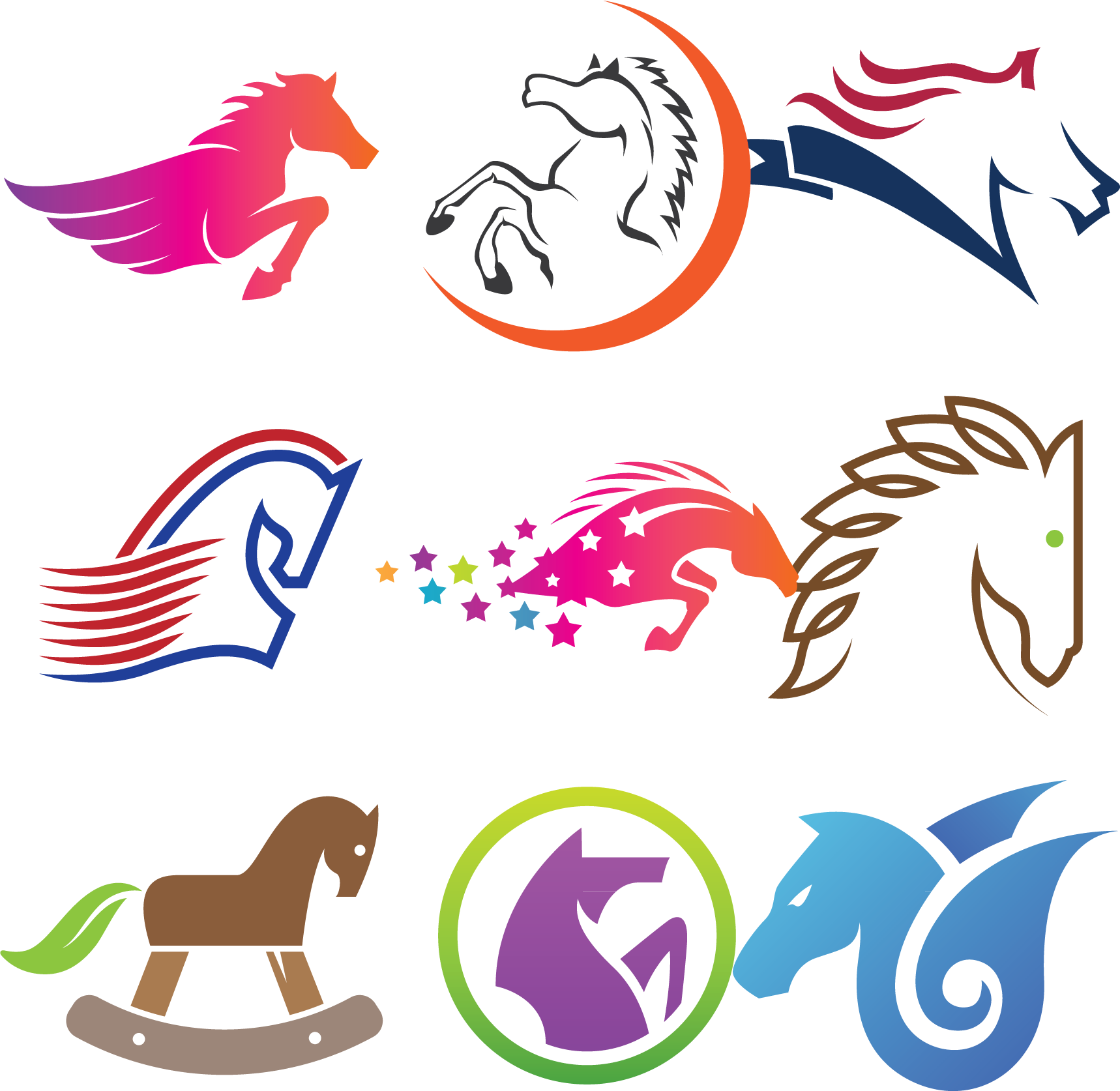 Horse Creative Euclidean Vector Design Logo PNG Image