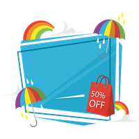 Rainbow Graphic Umbrella Poster Discount Design