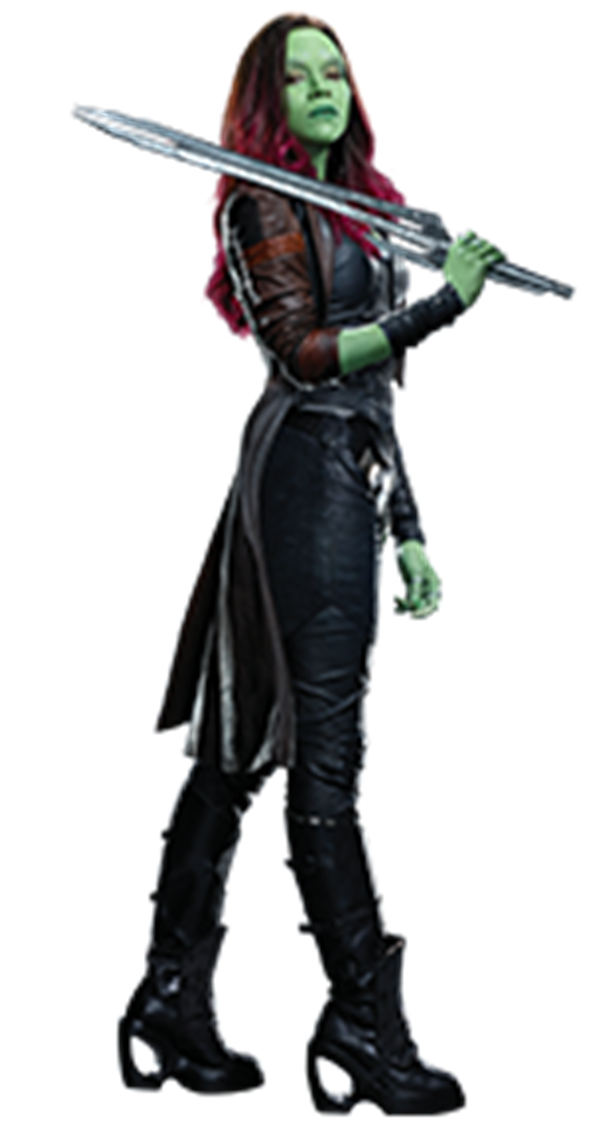 Cinematic Universe Character Fictional Figurine Gamora Thanos PNG Image