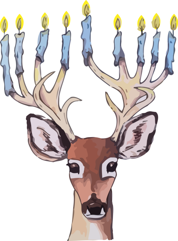 Hanukkah Antler Reindeer Deer For Happy Activities PNG Image